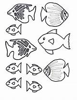 Fish Template Coloring Pages Printable Templates Fishes Kids Saltwater Cutouts Print Lips Kissing Craft Crafts Color Loaves Underwater Ocean Clipart sketch template