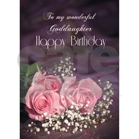 For Goddaughter Happy Birthday With Roses Greeting Card