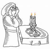 Shabbat Clipart Shabat Coloring Pages Shabbos Jewish Cliparts Sabbath Candles Clip Shalom Blessing Para Colorear Judío Arte Colouring Google Recite sketch template