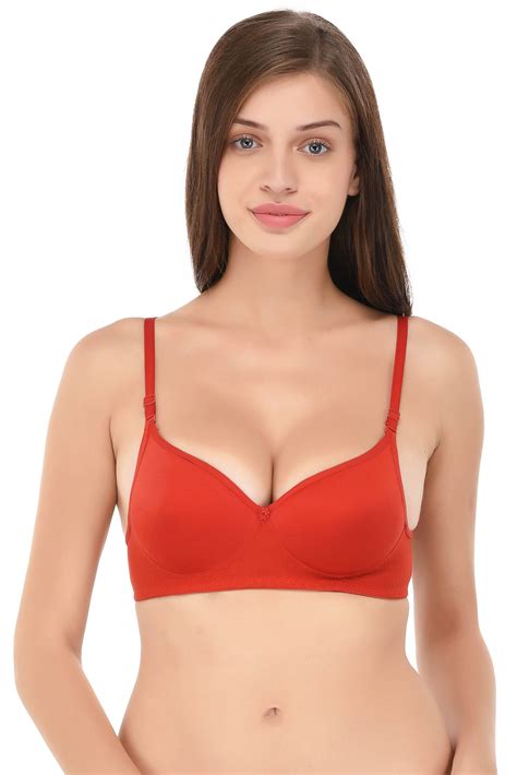 buy lizaray cotton push up bra red online at best prices in india