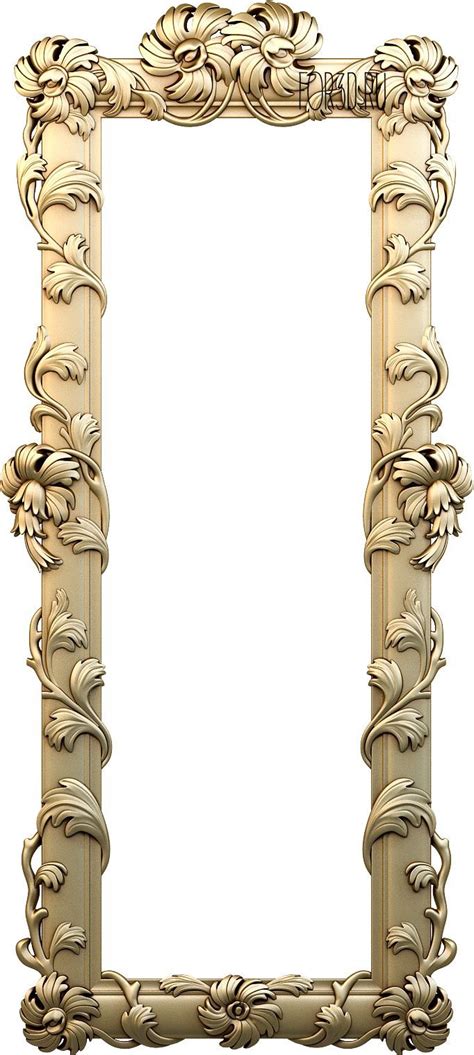 carved decorative frame stl  model  cnc mirror  gold picture frames frame