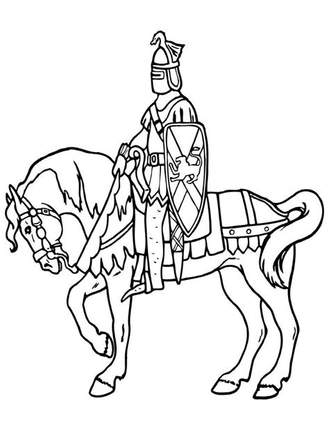 ridder en paard kleurplaat echte paard en riddertekening kleurplaat