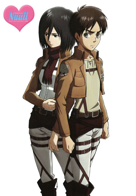 render 119 eren x mikasa [snk] by nuuii on deviantart