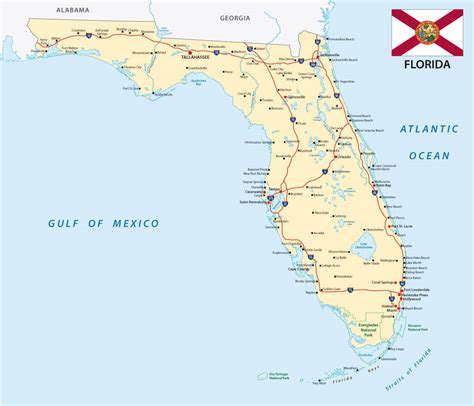 map  florida guide   world