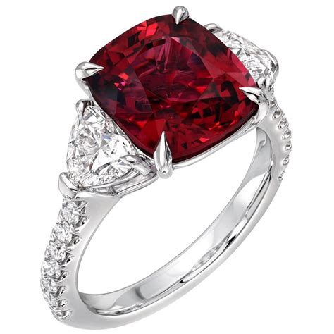 burma red spinel diamond platinum ring  carat merkaba jewelry