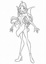 Winx Club Coloring Flora Pages Fairy Barbie sketch template