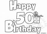 Birthday 60th Coloringpage Fifty sketch template