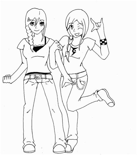 pics  sister  anime girls coloring pages anime twin