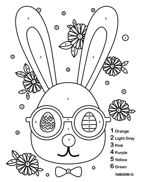 printable easter color  number pages  kids
