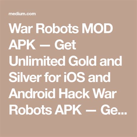 war robots hack android  unlimited  gold  silver hacks