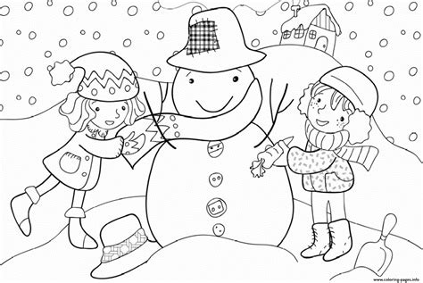 kids winter  coloring page printable