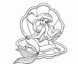 Princess Ariel Coloring Disney Pages Colouring Drawing Colour Library Clipart sketch template