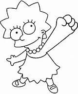 Coloring Simpson Lisa Pages Simpsons Cartoon sketch template