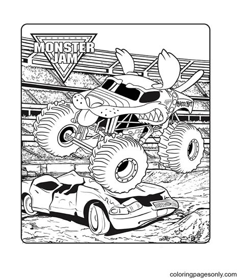 monster jam monster mutt coloring page  printable coloring pages
