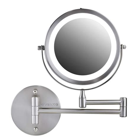 Ovente Lighted Wall Mount Makeup Mirrors 7 Inch 1x 10x Magnification
