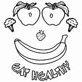 Healthy Coloring Food Pages Kids Foods Eating Body Nutrition Eat Drawing Printable Heart Smiling Health Being Parts Color Clipart Template sketch template