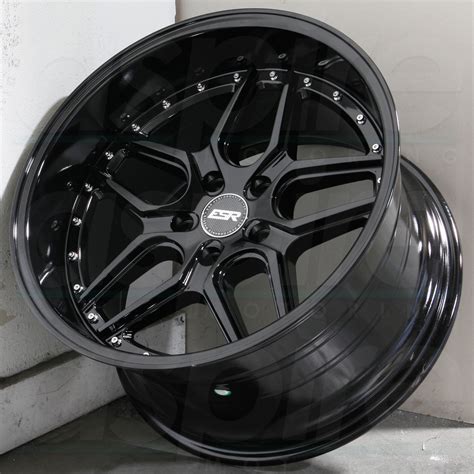 esr cs  custom  gloss black wheels rims set wheels