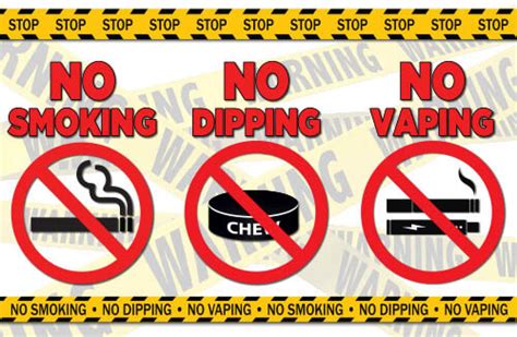 No Smoking No Dipping No Vaping Poster Prevention Awareness