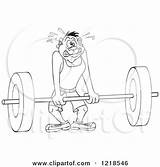 Barbell Heavy Man Outlined Trying Lift Illustration Lafftoon Clipart Royalty Vector Small 2021 sketch template