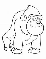 Gorilla Coloring Pages Cute Drawing Face Baby Getdrawings Drawings Minion Clipart sketch template