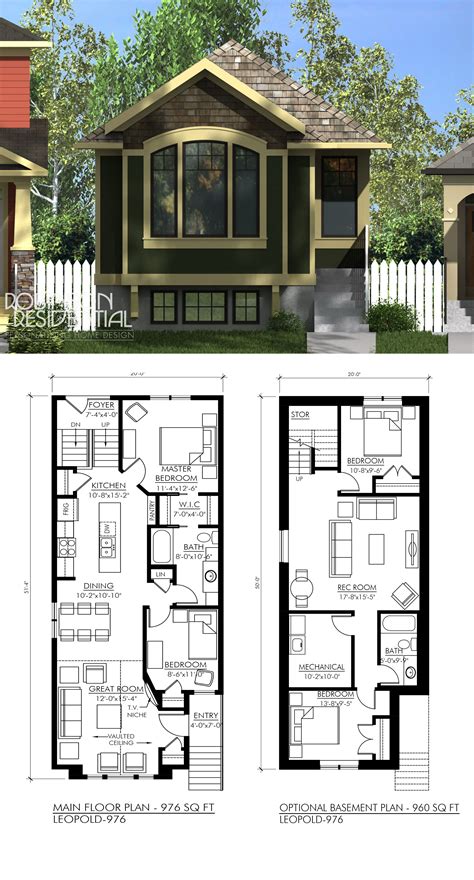 craftsman leopold  robinson plans narrow lot house plans dream house plans sims house plans