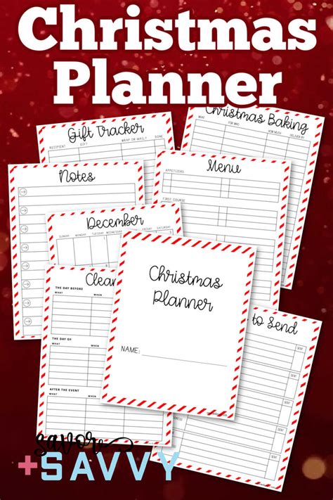 christmas planner binder  page  printables savor savvy
