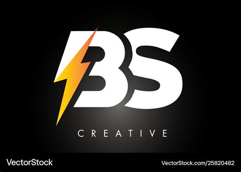 bs letter logo design  lighting thunder bolt vector image