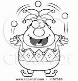 Jester Juggling Cartoon Pudgy Coloring Clipart Cory Thoman Outlined Vector 2021 sketch template