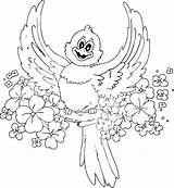 Coloring Spring Bird sketch template