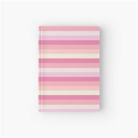 Pink Pastel Aesthetic Lines Hardcover Journal By