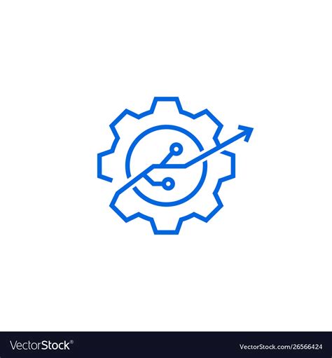 gear tech improvement logo icon   outline vector image
