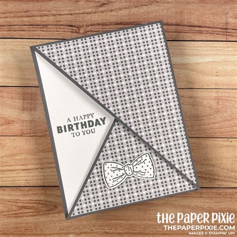 diagonal double fold card  paper pixie stampin