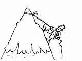 Climbing Mountain Drawing Mountains Line Illustration Side Climber Man Stock Getdrawings Size Per Mountaintop Detail sketch template