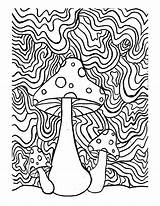 Trippy Psychedelic Shrooms Psilocybin sketch template