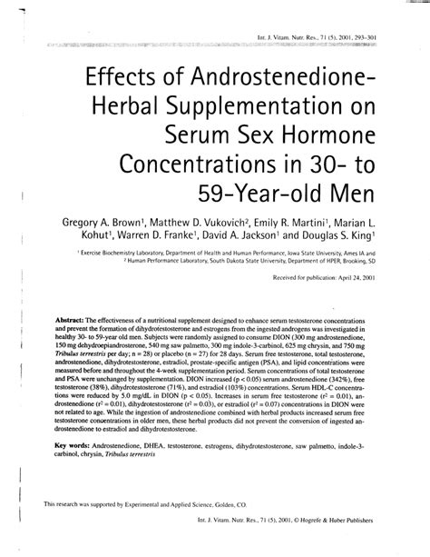 pdf effects of androstenedione herbal supplementation on serum sex