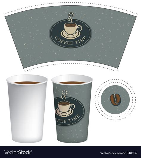 paper cup template  hot drink  coffee cup vector image