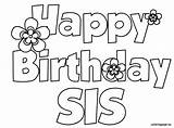 Birthday Happy Coloring Pages Sister Sis Printable Card Cards Mommy Banner Color Mom Template Drawing Precious Moments Coloringpage Eu Getcolorings sketch template