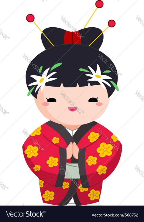 japanese girl royalty free vector image vectorstock