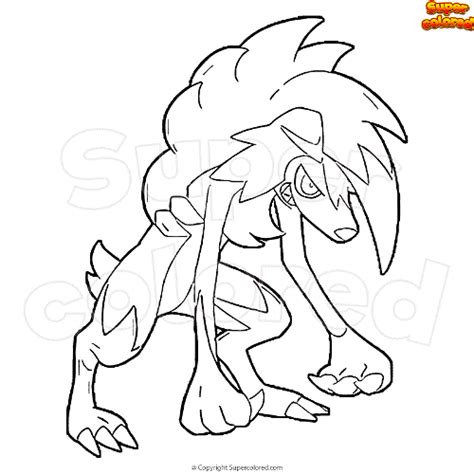 lycanroc coloring page gif