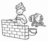 Coloring Pages Construction Wall Worker Workers Tools Colouring Building Kids Preschool Signs Drawing Gardening Sheet Color Sign Getcolorings Getdrawings Printable sketch template