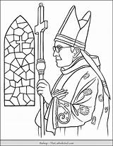 Bishop Coloring Catholic Thecatholickid Pages Church sketch template