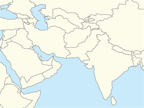 printable western asia map world map  countries