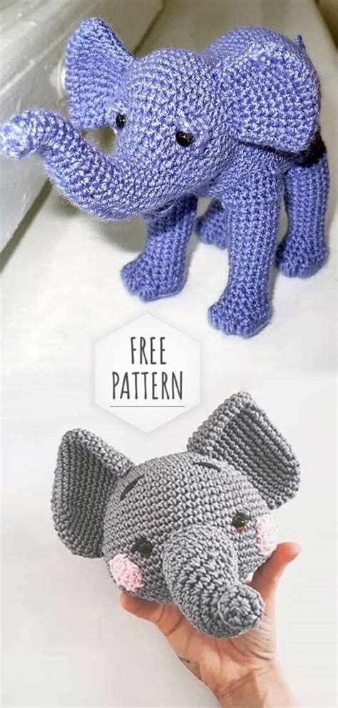 pin  lindus   elefant crochet elephant pattern crochet elephant