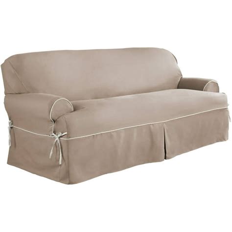 relaxed fit twill furniture slipcover sofa  piece  cushion walmartcom walmartcom