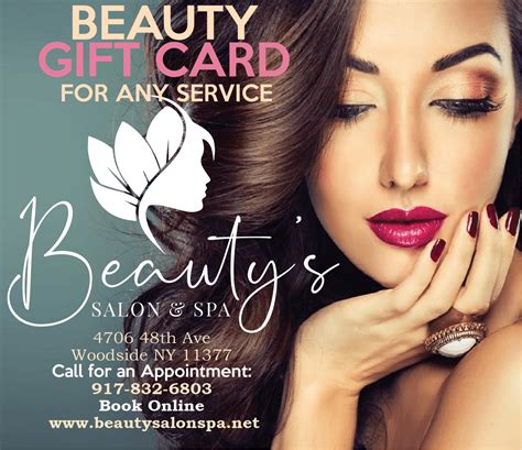 beauty gift card beautys salon spa