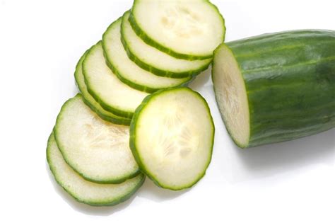 freshly sliced cucumber  stock image
