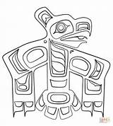 Haida Raven Coast Northwest Supercoloring Aboriginal Template Indians sketch template