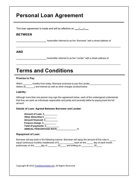 simple family loan agreement templates