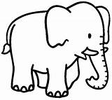 Elephant Simple Drawing Coloring Pages Baby Getdrawings sketch template