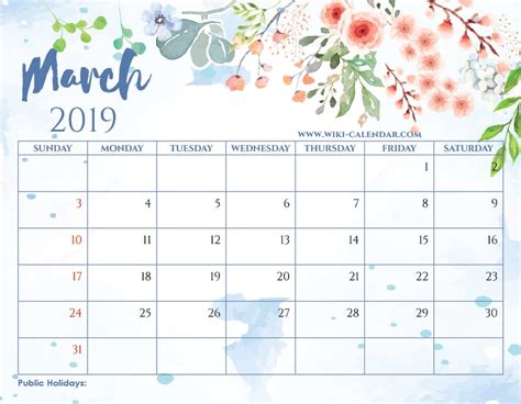 march calendar printable  calendar printable
